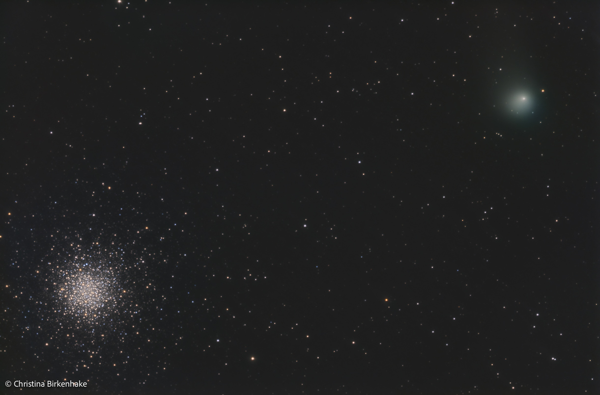 Komet Panstarrs neben M 10, 15. Mai 2022